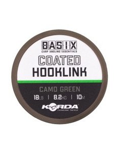 Korda Basix Coated Hooklink 18lb Camo Green 10m Vorfachmaterial Geflochten Ummantelt-Vorfachmaterial & Montage-Zubehör-JJ-Fis...