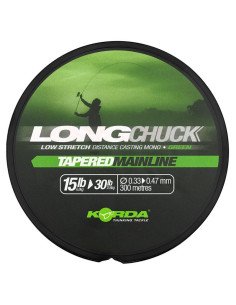 Korda LongChuck 15-30lb 0.33-0.47mm Tapered Mainline Green 300m Schlagschnur Monofil Konisch Leader-Cords-JJ-Fishing