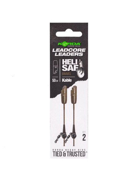 Korda Kable Leadcore Leader Heli Safe Gravel 50cm 2 Stück Helicopter Montage-Leader & Leadcore-JJ-Fishing