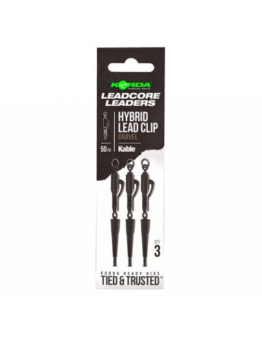 Korda Kable Leadcore Leader Hybrid Lead Clip Gravel 50cm 3 Stück-Leader & Leadcore-JJ-Fishing