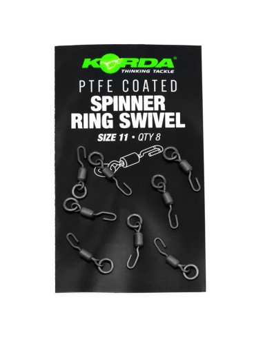 Korda PTFE Spinner Ring Swivel Size 11 8 Stück Angelwirbel-Swivels-JJ-Fishing