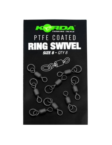 Korda PTFE QC Ring Swivel Size 8 8 Stück Schnellwechsel Angelwirbel-Swivels-JJ-Fishing
