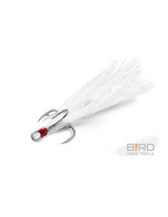 Delphin B!RD Hook TRIPLE Größe 4 Weiße Feeder Drilling 3 Stück Spinnfischen-Hook & Co-JJ-Fishing