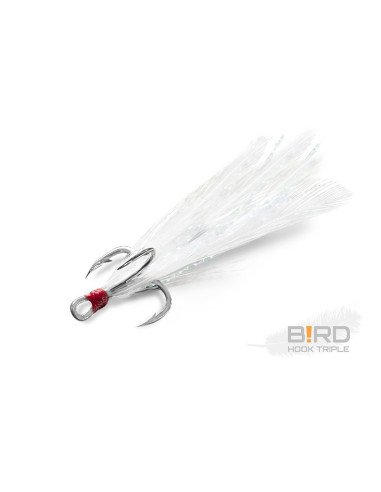 Delphin B!RD Hook TRIPLE Größe 4 Weiße Feeder Drilling 3 Stück Spinnfischen-Hook & Co-JJ-Fishing