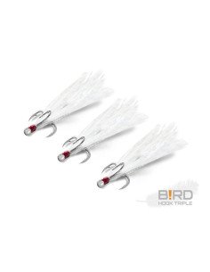 Delphin B!RD Hook TRIPLE Größe 6 Weiße Feeder Drilling 3 Stück Spinnfischen-Hook & Co-JJ-Fishing 2