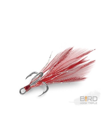 Delphin B!RD Hook TRIPLE Größe 8 Rote Feeder Drilling 3 Stück Spinnfischen-Hook & Co-JJ-Fishing