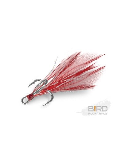 Delphin B!RD Hook TRIPLE Größe 4 Rote Feeder Drilling 3 Stück Spinnfischen-Hook & Co-JJ-Fishing