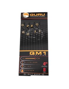 Guru QM1 14 Bait Bands Rig 4 inch 0.19mm Method Feeder Vorfächer-Pre-Compartments-JJ-Fishing
