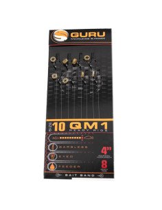 Guru QM1 10 Bait Bands Rig 4 inch 0.22mm Method Feeder Vorfächer-Pre-Compartments-JJ-Fishing