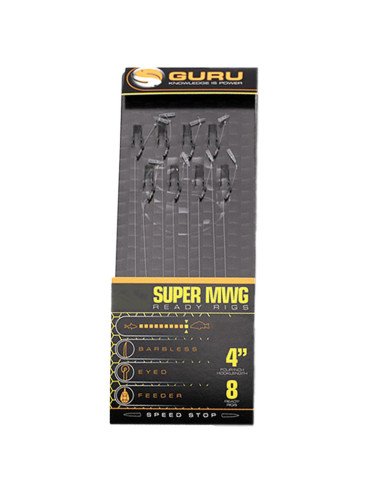 Guru SMWG Speed Stop Rig 4 inch Size 10 0,19mm 8 Stück Method Feeder Vorfächer-Vorfächer-JJ-Fishing