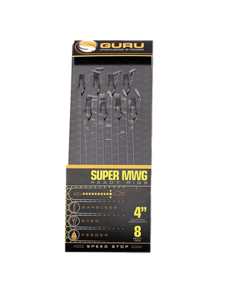 Guru SMWG Speed Stop Rig 4 inch Size 10 0,19mm 8 Stück Method Feeder Vorfächer-Vorfächer-JJ-Fishing