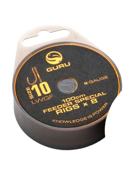 Guru LWGF Feeder Special Rig Size 10 0,17mm 1m 8 Stück Method Feeder Vorfächer-Vorfächer-JJ-Fishing