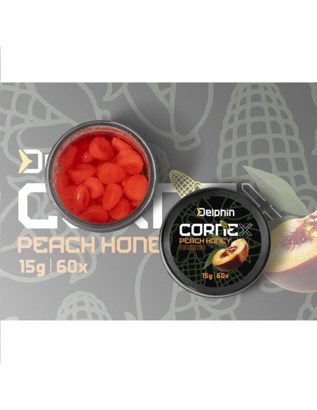 Delphin CorneX Pop Up 60 Stück Honig Pfirsich Fake Mais Gummimais-Köder-JJ-Fishing