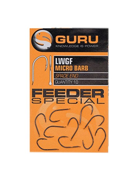 Guru Light Wide Gape Feeder Hook Size 12 Micro Barbed 10 Stück Spade End Method Feeder Angelhaken-Hook & Co-JJ-Fishing