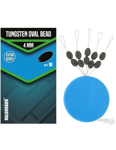 Haldorado Tungsten Oval Bead 4 mm 10 Stück Extra Heavy Sinkers-Tubes & Shrink Tubes-JJ-Fishing