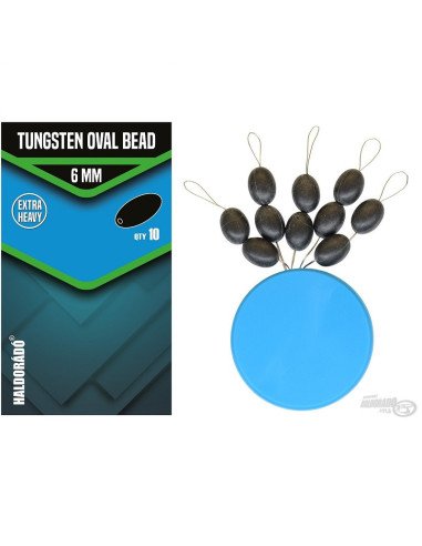 Haldorado Tungsten Oval Bead 6 mm 10 Stück Extra Heavy Sinkers-Tubes & Shrink Tubes-JJ-Fishing