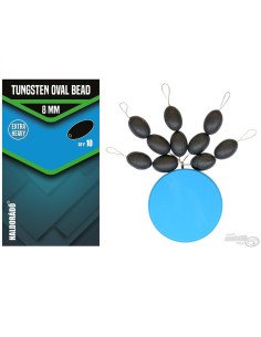 Haldorado Tungsten Oval Bead 8 mm 10 Stück Extra Heavy Sinkers-Tubes & Shrink Tubes-JJ-Fishing