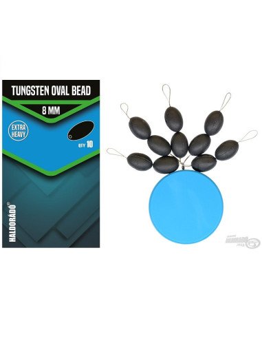 Haldorado Tungsten Oval Bead 8 mm 10 Stück Extra Heavy Sinkers-Tubes & Shrink Tubes-JJ-Fishing