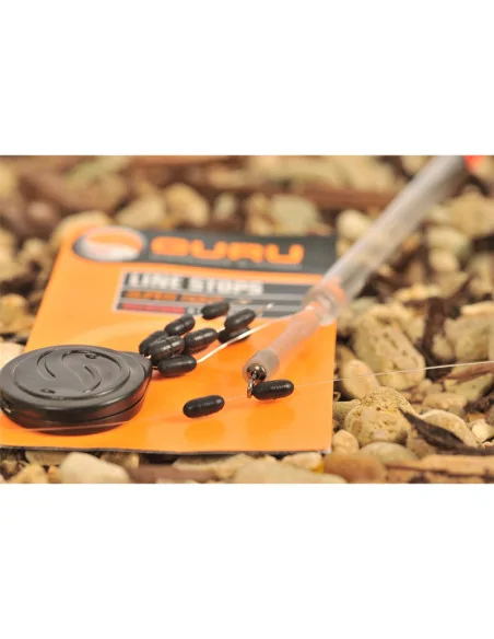 Guru Small super tight line stops schwarz 12 Stück Schnurstopper Posenstopper-Vorfachmaterial & Montage-Zubehör-JJ-Fishing