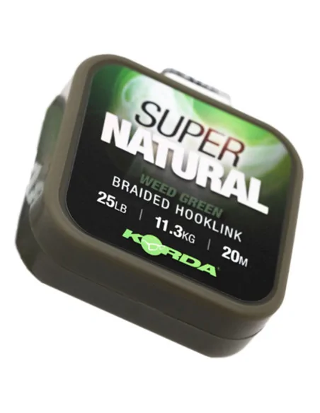 Korda Super Natural Weed Green 25lb 20m Geflochtenes Vorfachmaterial-Vorfachmaterial & Montage-Zubehör-JJ-Fishing