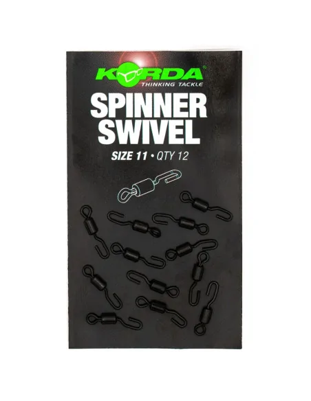 Korda Spinner Swivel Size11 schwarz 12 Stück Angelwirbel-Swivels-JJ-Fishing