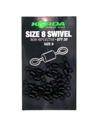 Korda Swivel Size 8 grau 20 Stück Angelwirbel-Swivels-JJ-Fishing