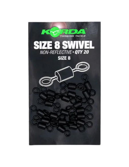 Korda Swivel Size 8 grau 20 Stück Angelwirbel-Swivels-JJ-Fishing