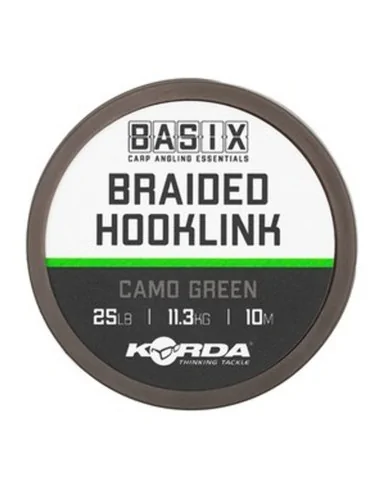 Korda Basix Braided Hooklink grün 25lb 11,3kg 10m Vorfachmaterial Geflochten-Vorfachmaterial & Montage-Zubehör-JJ-Fishing