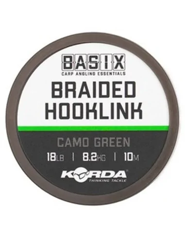 Korda Basix Braided Hooklink grün 18lb 8,2kg 10m Vorfachmaterial Geflochten-Vorfachmaterial & Montage-Zubehör-JJ-Fishing