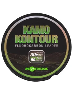 Korda Kamo Kontour 0,60mm 30lb 13,5kg 50m Fast Sinking Fluorocarbon Schlagschnur-Vorfachmaterial & Montage-Zubehör-JJ-Fishing