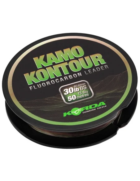 Korda Kamo Kontour 0,60mm 30lb 13,5kg 50m Fast Sinking Fluorocarbon Schlagschnur-Vorfachmaterial & Montage-Zubehör-JJ-Fishing