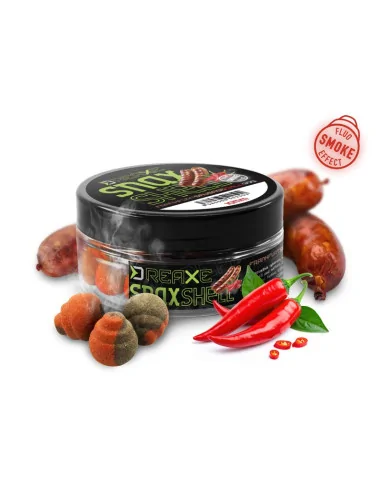 Delphin D SNAX SHELL Wafter Frankfurter & Chili 14mm 30g Balanced Smoke Effect Method Feeder Hochintensive Angelköder-M.F. Wa...