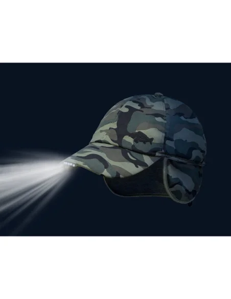 Delphin OutLINE Camo Winter-LED- Kappe Angler Haube Angelbekleidung