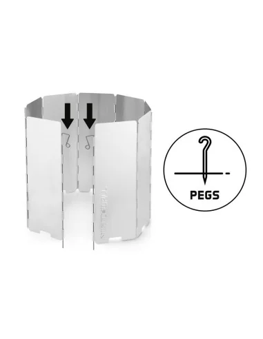 Stove Wind Guard Delphin WindWALLDelphin WindWALL 75x25cm 9 Lamellen Kocher-Windschutz Camping Kocher Schutz-Outdoor Cooking-...