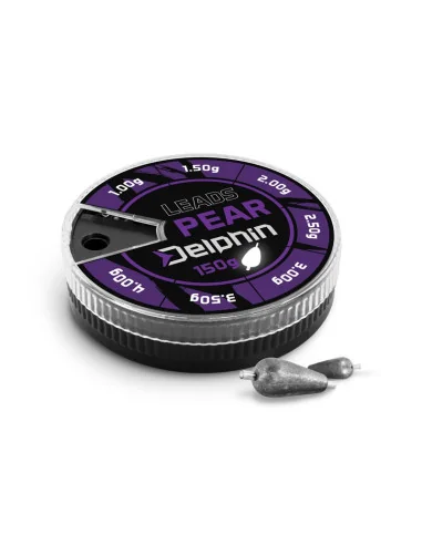 Delphin LEADS Set of Pear Sinkers with a Tube - Rybárske potreby