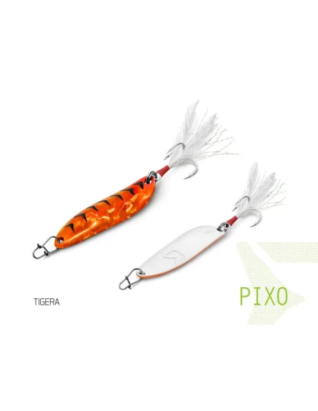 Delphin PIXO 10g TIGERA Profi Blinker Größe 6 Extra Scharf Raubfisch Köder Spinnangeln-Blinker / Spinnköder-JJ-Fishing