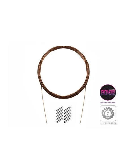 Delphin BOMB! Stahldraht 10m/14kg mit Crimps 7 Edelstahlfäden Raubfisch Vorfachmaterial Stahlvorfächer