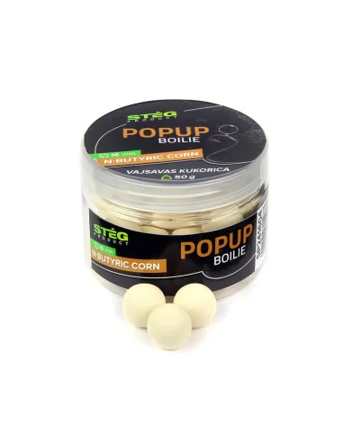 Steg Pop Up 16mm N-Butyric Acid Sweet Corn 50g Extra Intensiv Boilie Neon Collor-Köder-JJ-Fishing