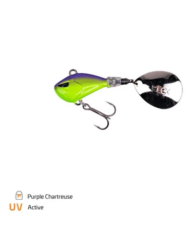Zeck Fishing Rogue Runner Purple Chartreuse 7g Jig Spinner Weitwurfköder starke Druckwellen Spinnfischen-Blinker / Spinnköder...