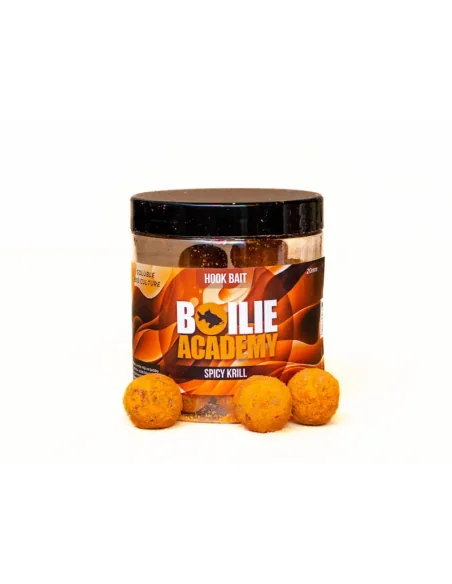 Boilie Academy Balanced 20mm Spicy Krill Soluble Bio Culture Hookbaits