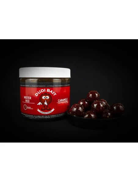 Dudi Bait Mister Red Super Hot 20mm Glugged Hook Baits Hard Caramele Tari Hakenköder 4x World Winner-Köder-JJ-Fishing