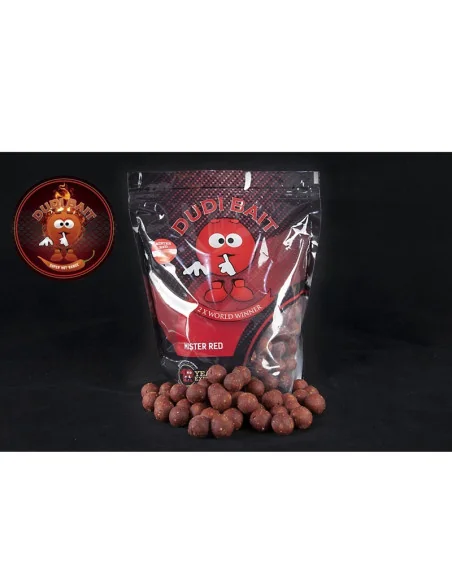 Dudi Bait Mister Red Super Hot 24mm Solubile Boilies 1000g Prämium Boilies 4x World Winner-Boilies-JJ-Fishing