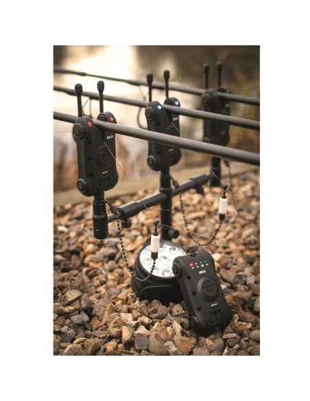 Sonik SKX 3+1 ALARM + BIVVY LAMP Bissanzeiger Set mit Bivvy Light und Transportkoffer-Bissanzeiger & Bobbins-JJ-Fishing