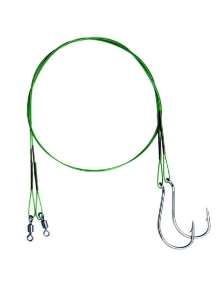 Mivardi Predator Köderfischsystem Stahlvorfach 12Kg mit Haken und Wirbel Hecht Montage-Endtackle-JJ-Fishing