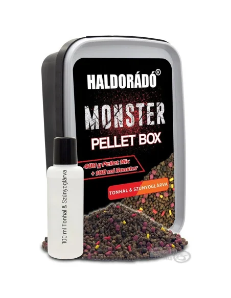 Haldorado MONSTER Pellet Box Tuna & Bloodworm inkl. Liquid Profi Edition-Köder-JJ-Fishing