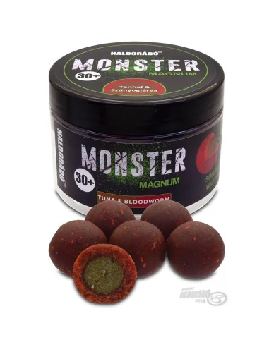 Haldorado MONSTER Magnum Tuna & Bloodworm 30+ mm Coated Hookbaits Ummantelt Extra Intensive Premium Collection-Köder-JJ-Fishing