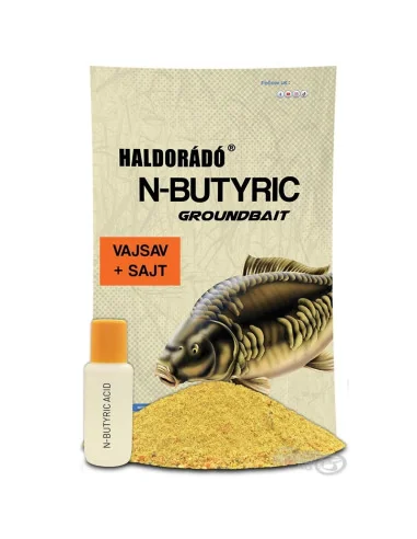 Haldorado N-Butyric Acid & Käse Groundbait 800g + 50ml Liquid Staubfutter Extra Intensiv-Groundbait & Partikelfutter-JJ-Fishing