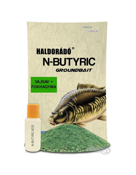 Haldorado N-Butyric Acid & Knoblauch Groundbait 800g + 50ml Liquid Staubfutter Extra Intensiv-Groundbait & Partikelfutter-JJ-...