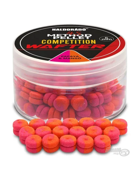 Haldorado 4S COMPETITION Papaya & Mango Method 5mm Wafer Bicolor Wettkampf Feeder Köder