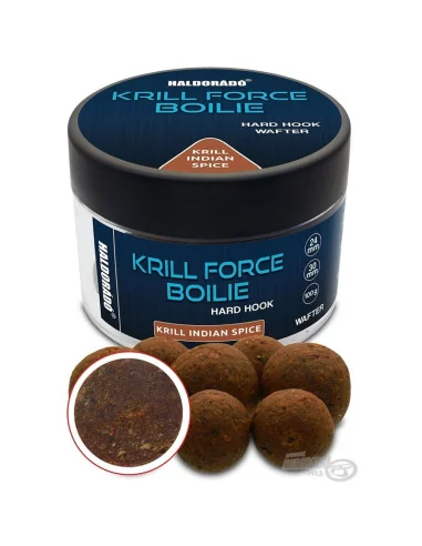 Haldorado Krill Force Indian Spicy Wafter 24&30mm Hard Hook Hookbaits Boilies-Köder-JJ-Fishing